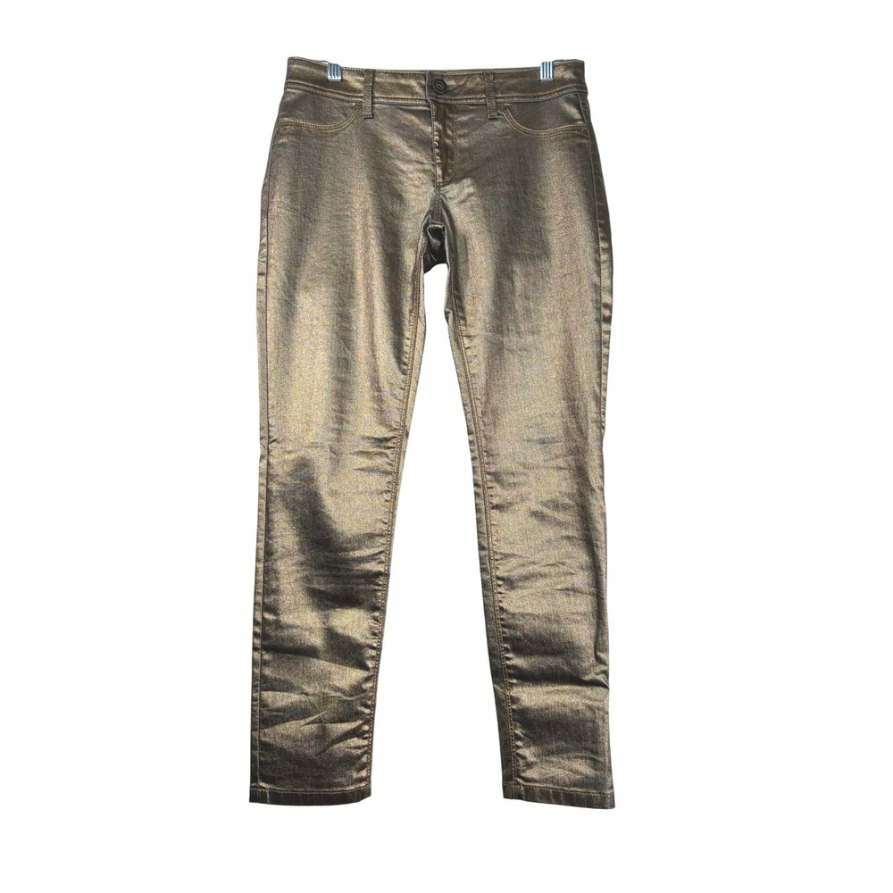 DL1961 Emma Legging Platinum Shimmer Gold Jean Women's Size 28‎ Glam Party Disco